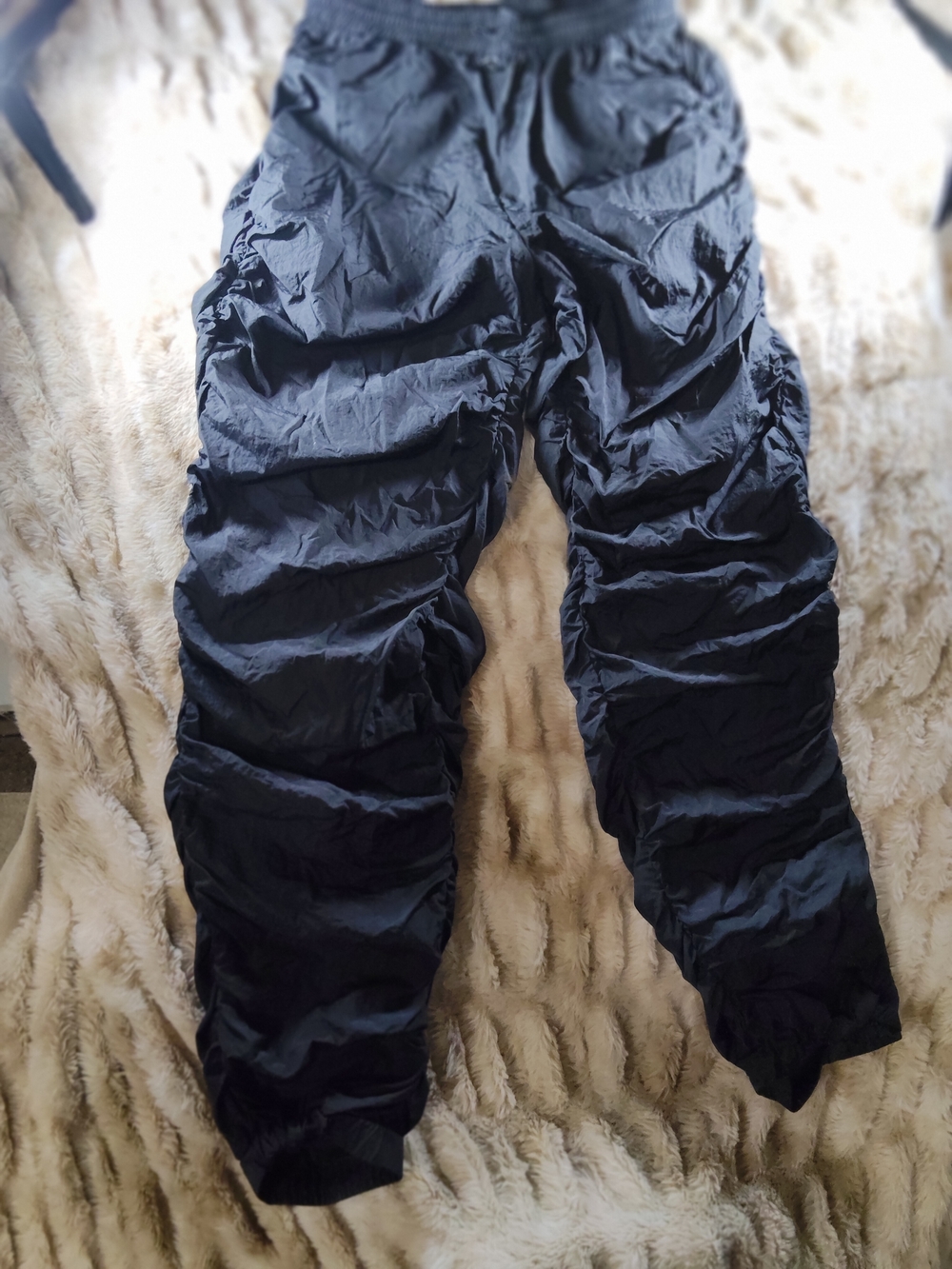 Men's Black Nylon Jogger Pants - Casual Athletic Style